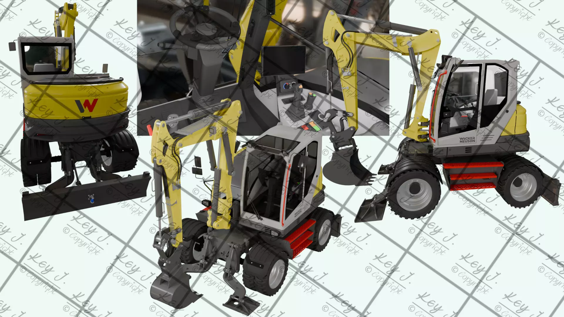 Wheeled excavator Wacker Neuson EW100-2 3D model_0