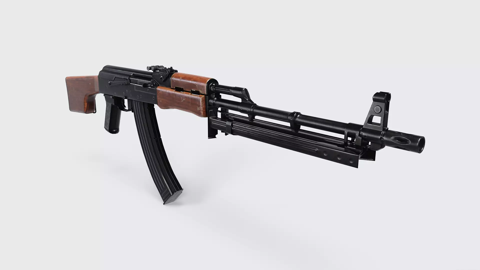 RPK Machine Gun with Folding Bipod Low-poly 3D model_5