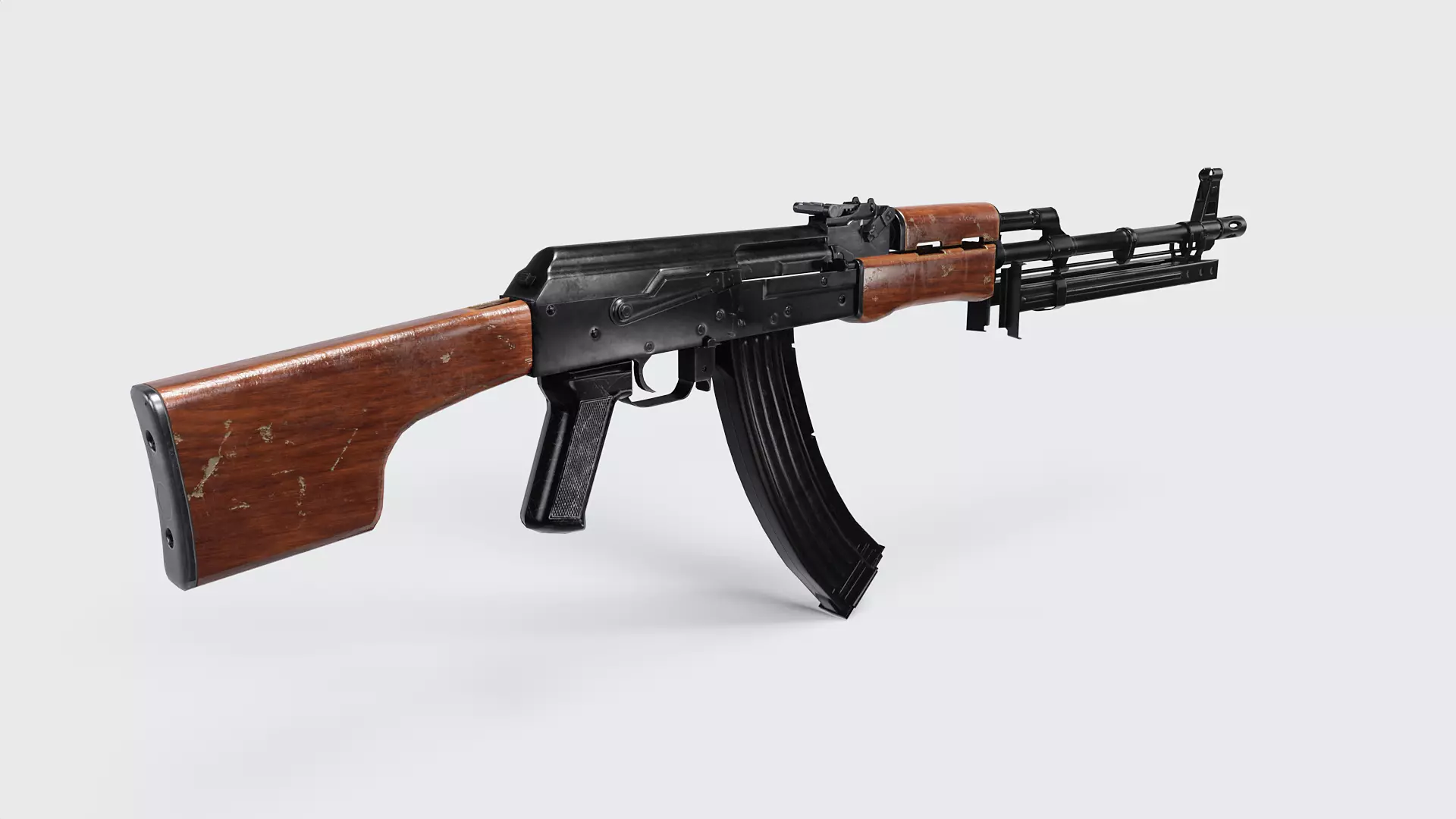 RPK Machine Gun with Folding Bipod Low-poly 3D model_7