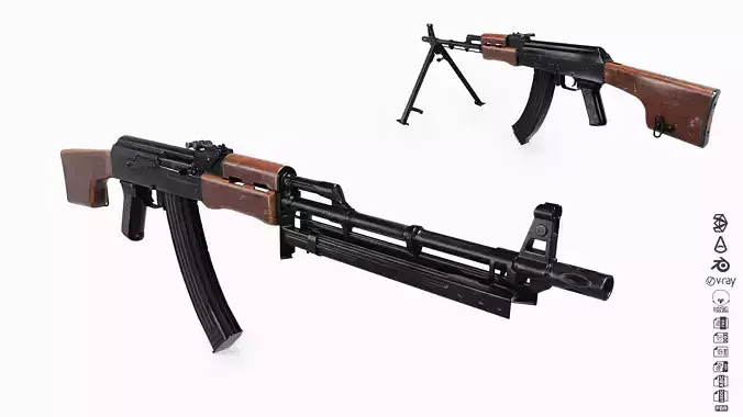 RPK Light Machine Gun with Folding Bipod