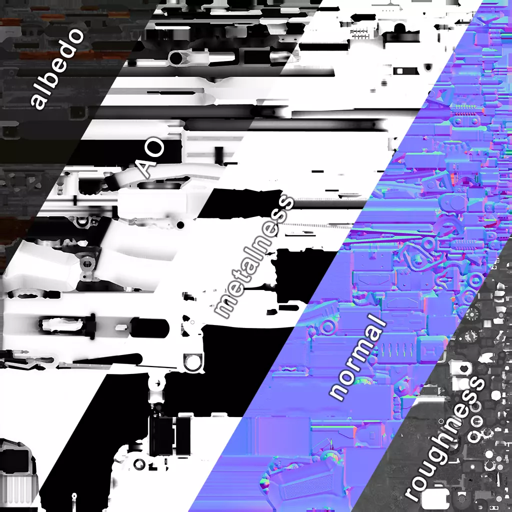 RPK Machine Gun with Folding Bipod Low-poly 3D model_4