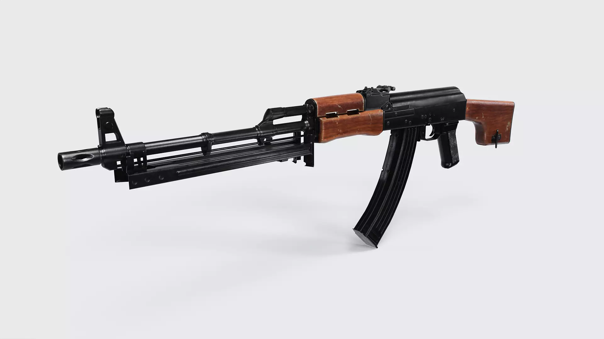 RPK Machine Gun with Folding Bipod Low-poly 3D model_11