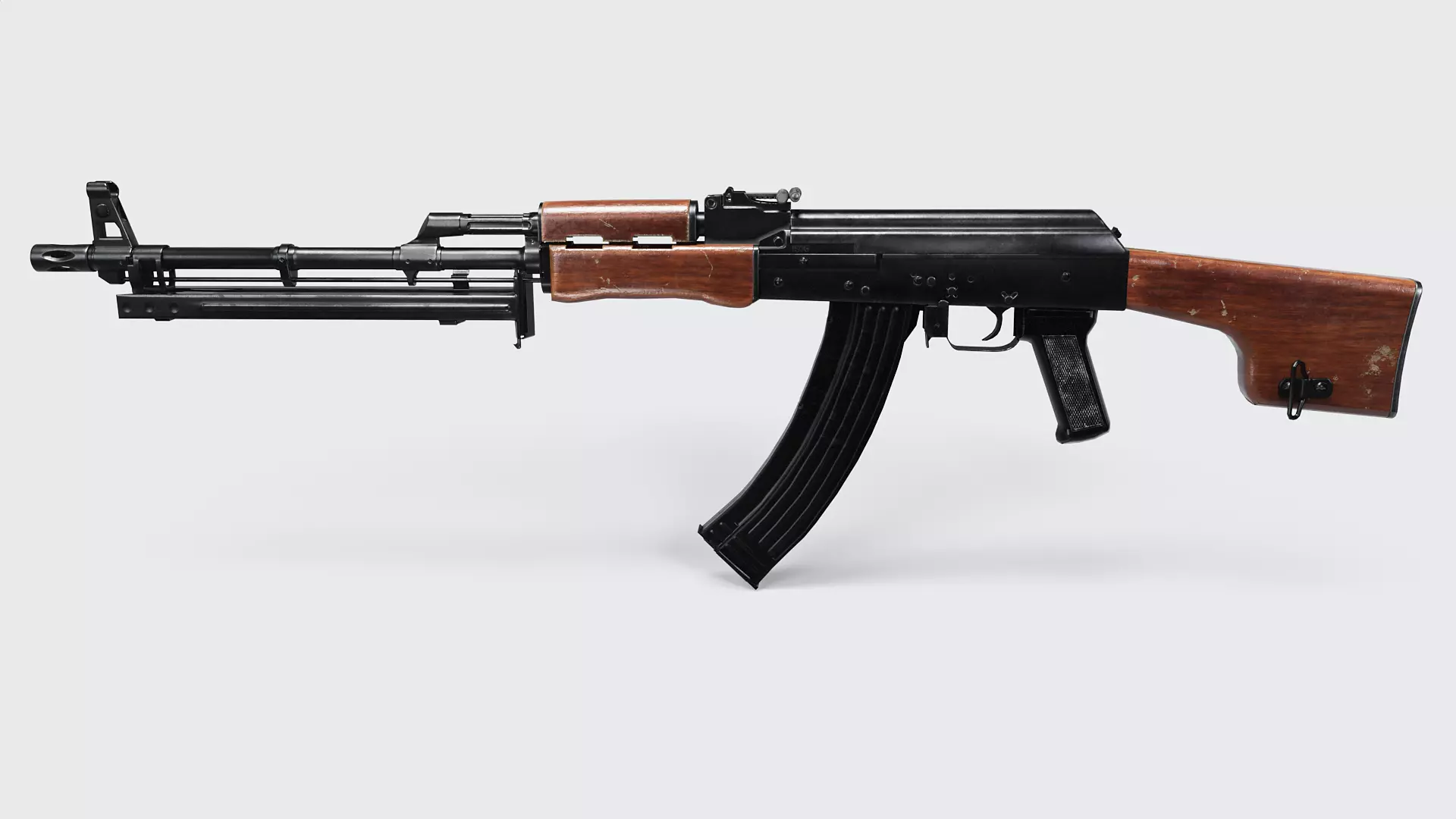 RPK Machine Gun with Folding Bipod Low-poly 3D model_10