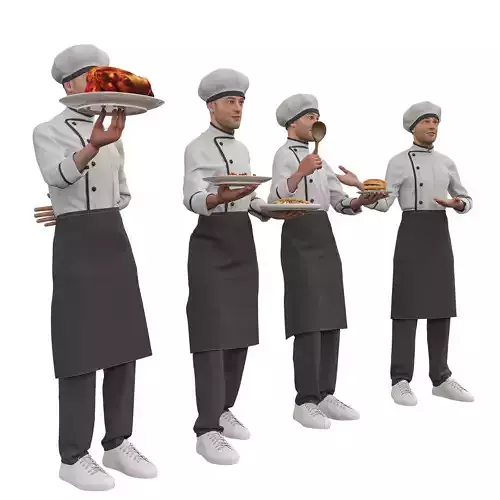 Male Chef Character  Low-poly 3D model 5