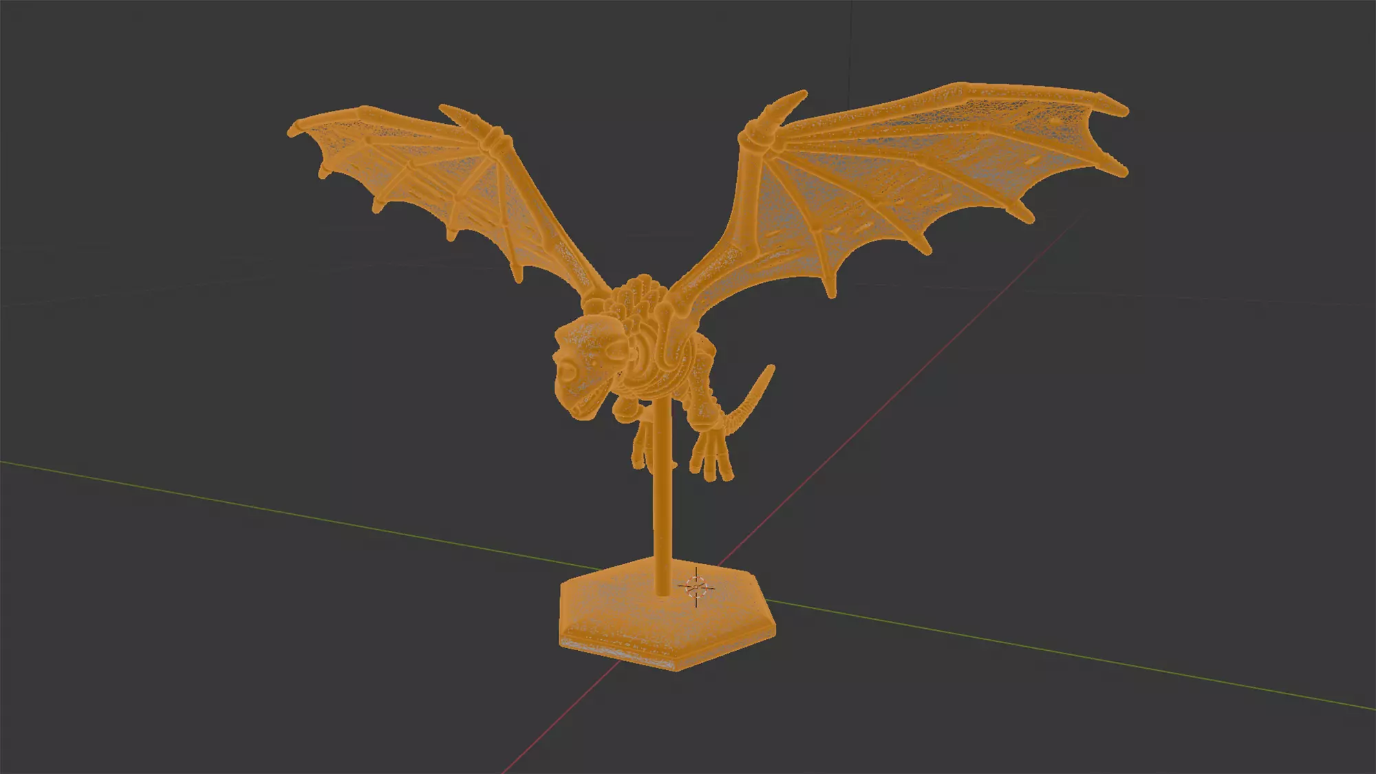 Flying Skeleton Dragon with Spread Wings 3D Printable Model 3D print model_7