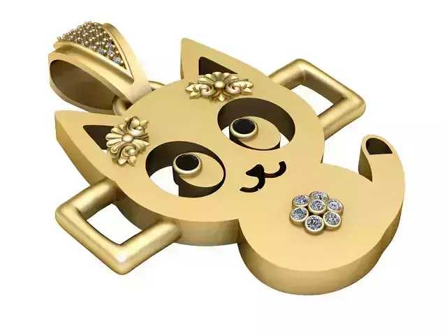  Cat Gold  Pendant