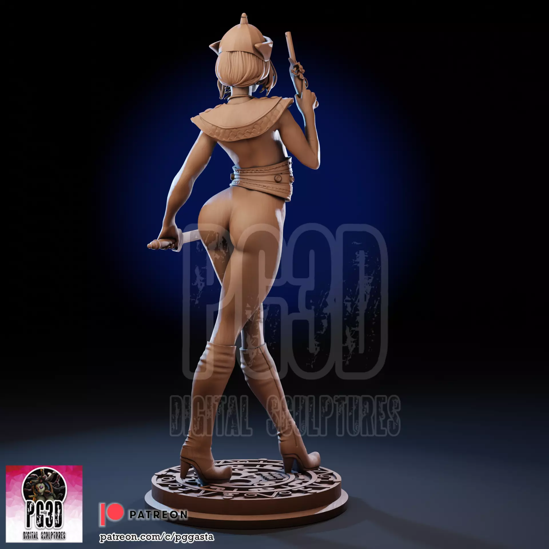 Elizabeth Swann Oriental Pirate Lady 1to10 Scale Fan Art Statue 3D print model_12