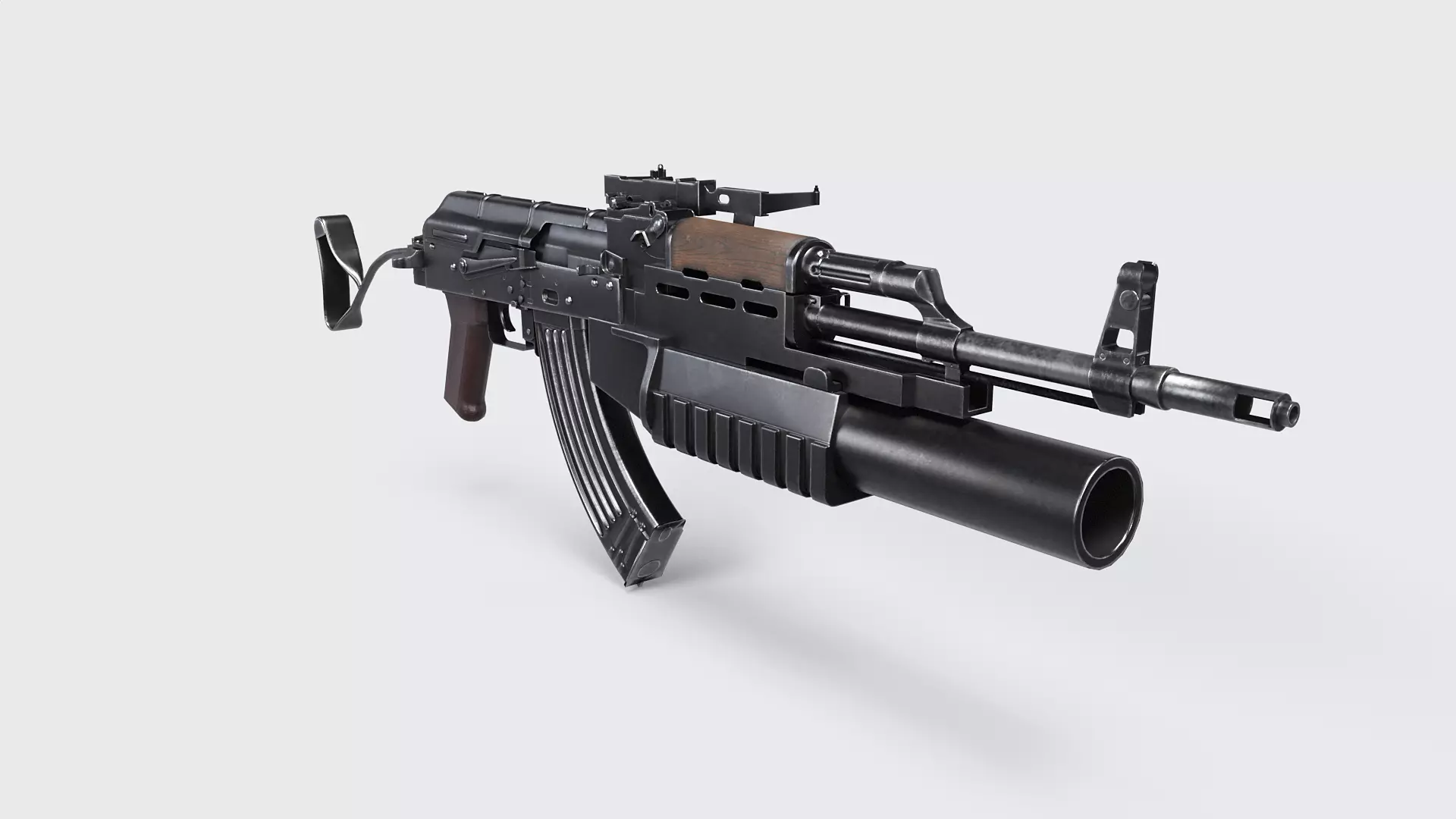 PA md 86 Rifle with detachable AG-40 Grenade Launcher Low-poly 3D model_8
