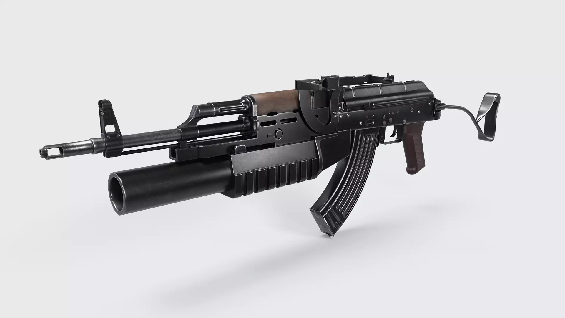 PA md 86 Rifle with detachable AG-40 Grenade Launcher Low-poly 3D model_13