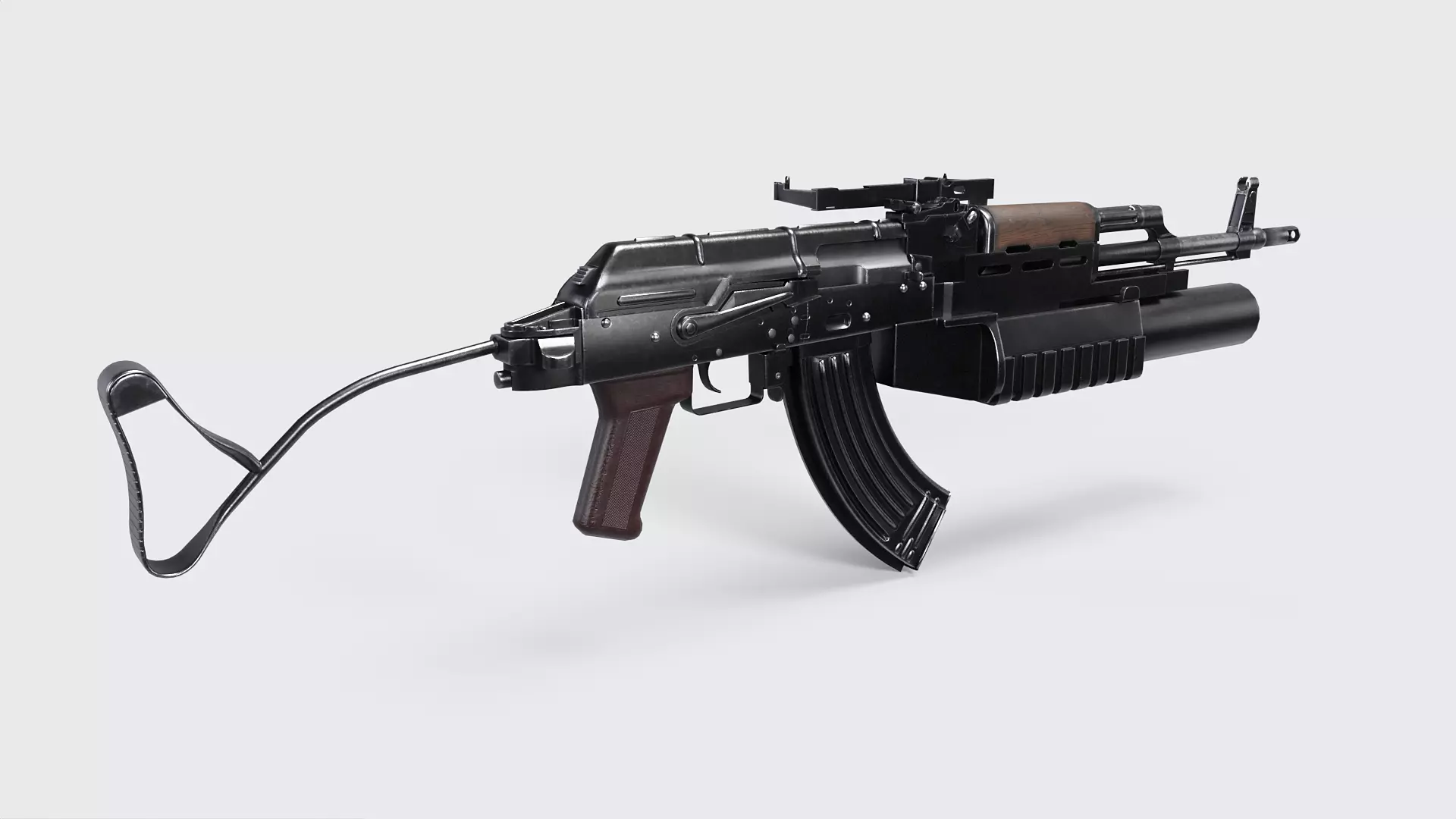 PA md 86 Rifle with detachable AG-40 Grenade Launcher Low-poly 3D model_10