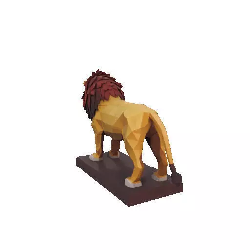 2268 Low Poly Roaring Lion 3D print model_31