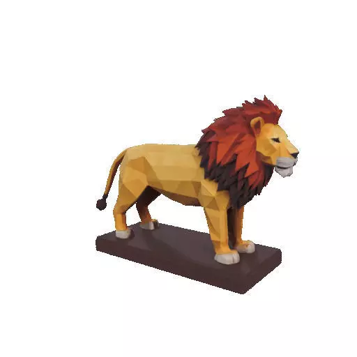 2268 Low Poly Roaring Lion 3D print model_18