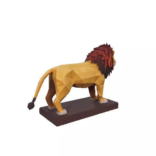 2268 Low Poly Roaring Lion 3D print model_24