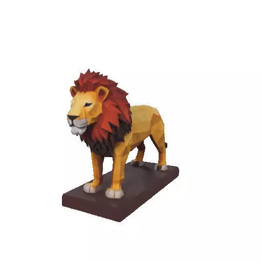 2268 Low Poly Roaring Lion 3D print model_11