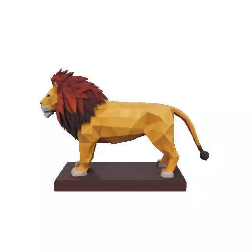 2268 Low Poly Roaring Lion 3D print model_6