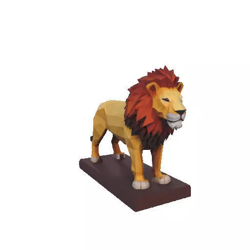 2268 Low Poly Roaring Lion 3D print model_16