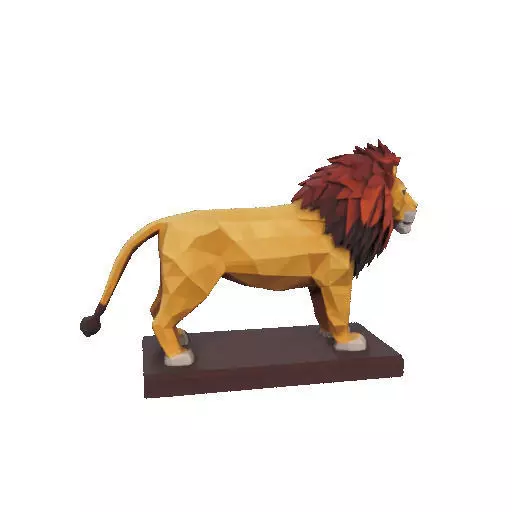 2268 Low Poly Roaring Lion 3D print model_22