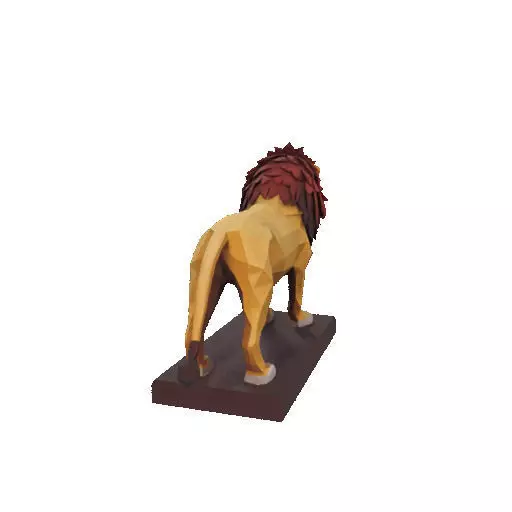 2268 Low Poly Roaring Lion 3D print model_27