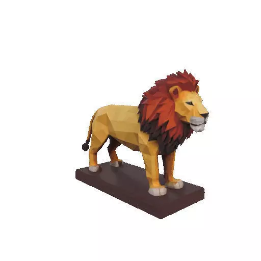 2268 Low Poly Roaring Lion 3D print model_17