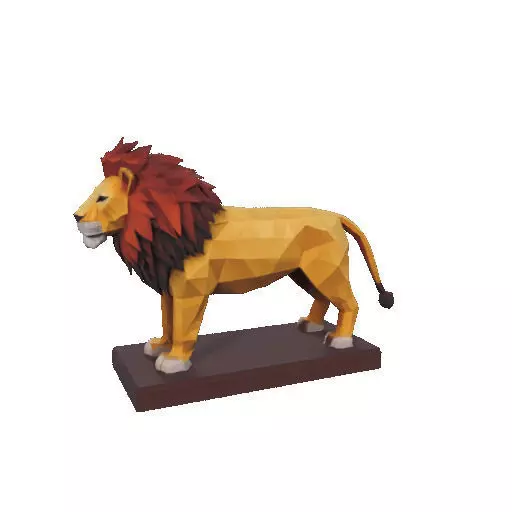 2268 Low Poly Roaring Lion 3D print model_8
