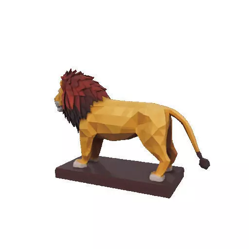 2268 Low Poly Roaring Lion 3D print model_34