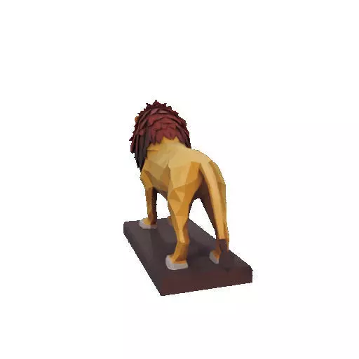 2268 Low Poly Roaring Lion 3D print model_30