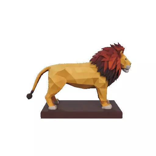 2268 Low Poly Roaring Lion 3D print model_21