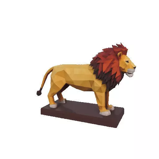 2268 Low Poly Roaring Lion 3D print model_19