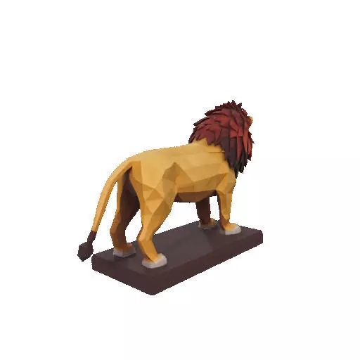 2268 Low Poly Roaring Lion 3D print model_25