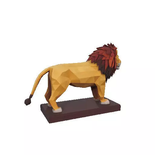 2268 Low Poly Roaring Lion 3D print model_23