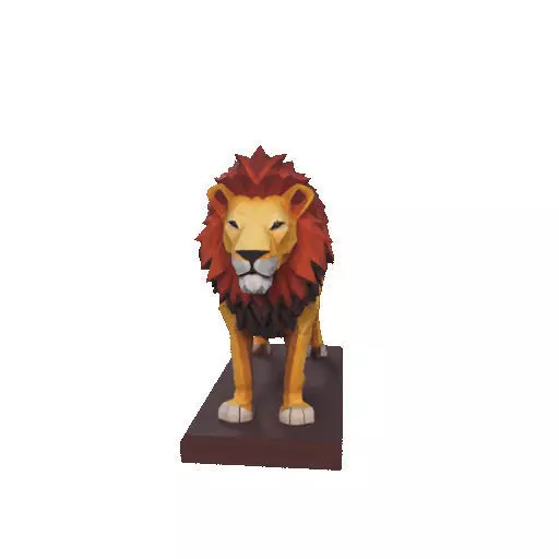 2268 Low Poly Roaring Lion 3D print model_13