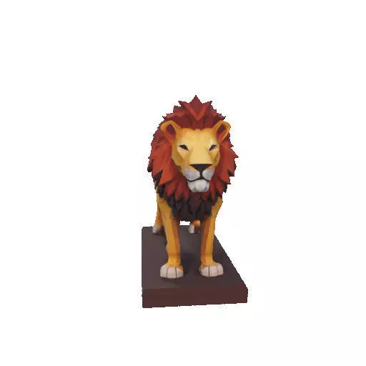 2268 Low Poly Roaring Lion 3D print model_14