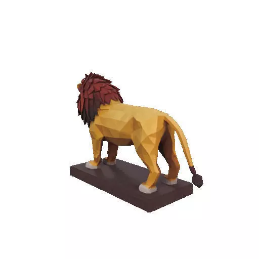 2268 Low Poly Roaring Lion 3D print model_32