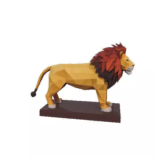 2268 Low Poly Roaring Lion 3D print model_20
