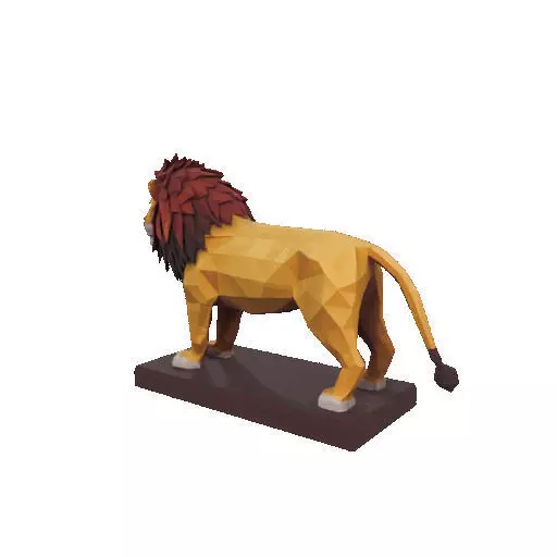 2268 Low Poly Roaring Lion 3D print model_33