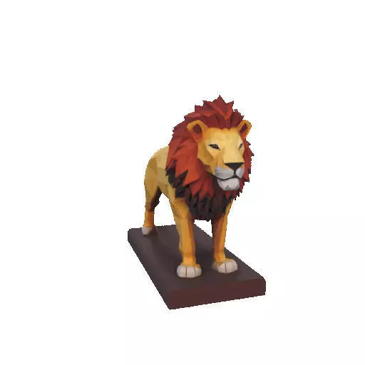 2268 Low Poly Roaring Lion 3D print model_15