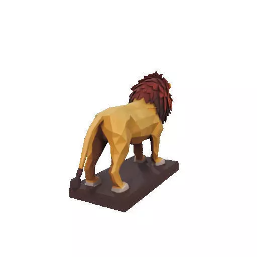 2268 Low Poly Roaring Lion 3D print model_26