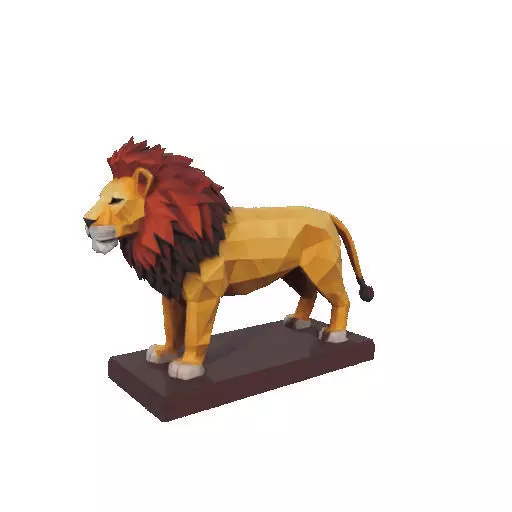 2268 Low Poly Roaring Lion 3D print model_9