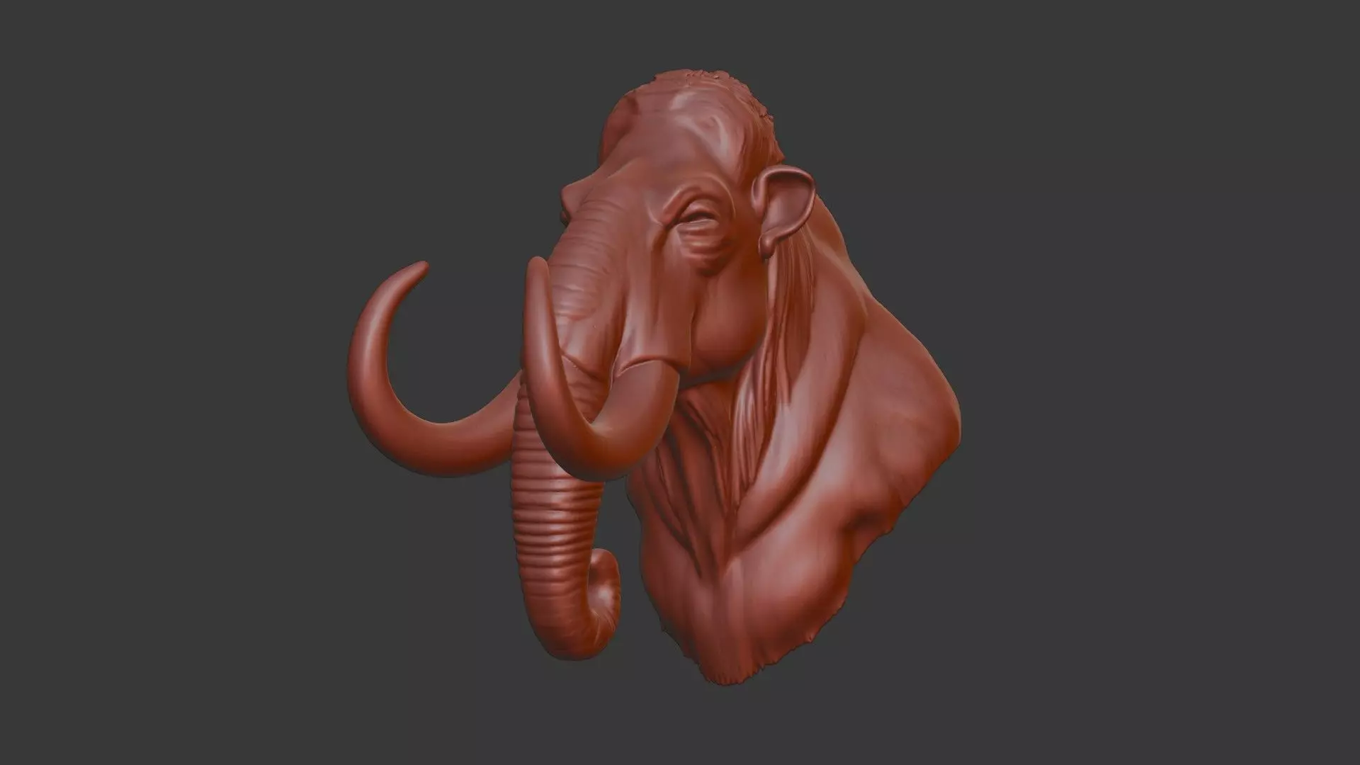 Woolly Mammoth Bust 3D Printable STL Model 3D print model_7