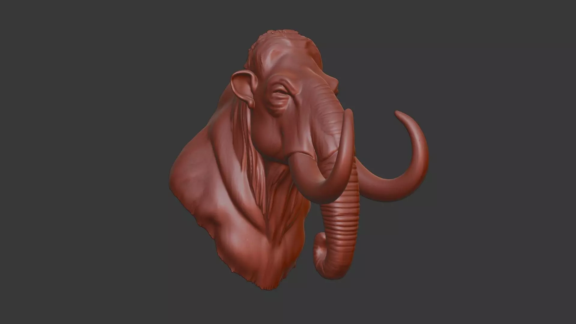 Woolly Mammoth Bust 3D Printable STL Model 3D print model_1