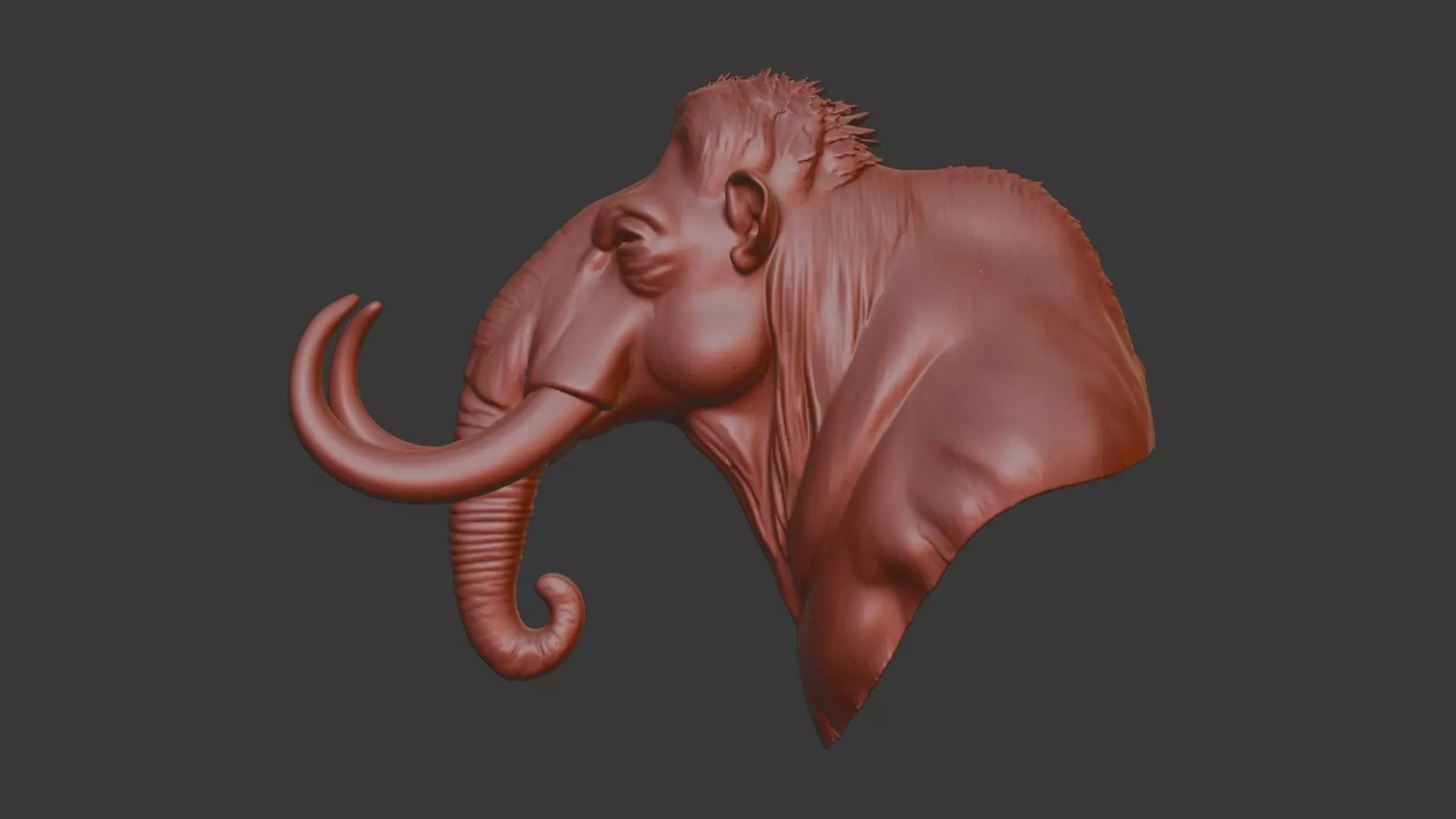 Woolly Mammoth Bust 3D Printable STL Model 3D print model_3