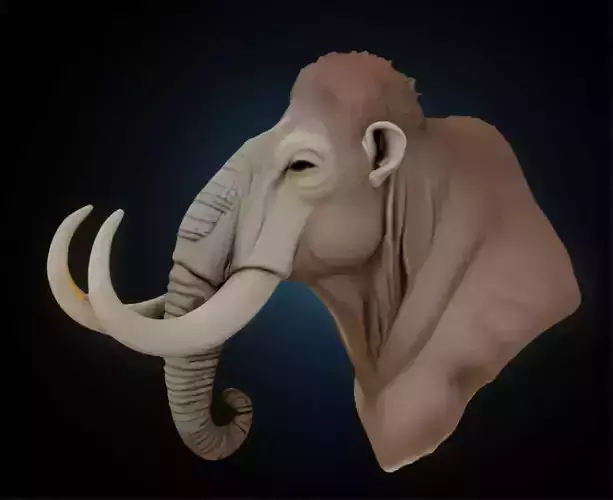 Woolly Mammoth Bust  3D Printable STL Model