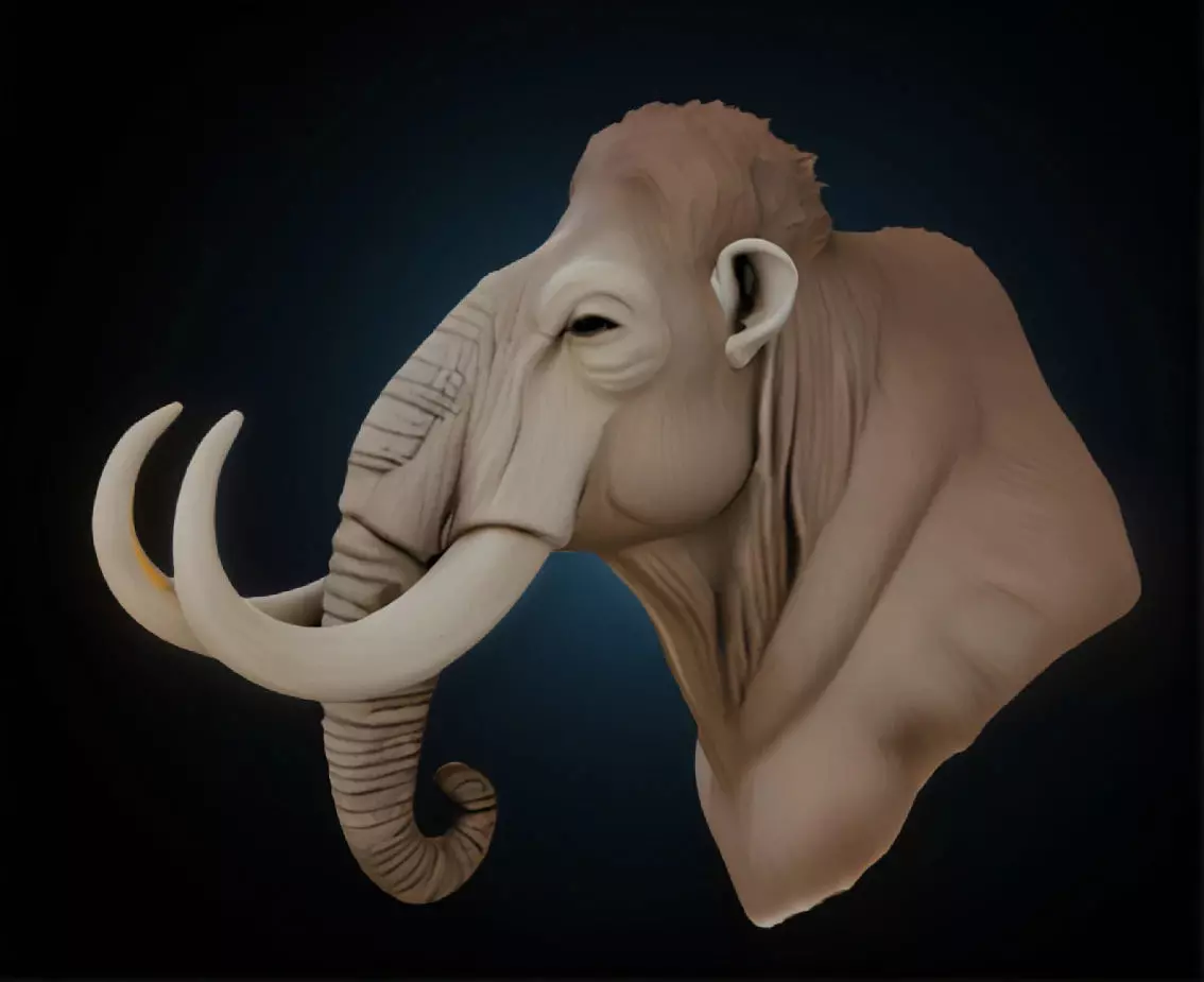 Woolly Mammoth Bust 3D Printable STL Model 3D print model_0