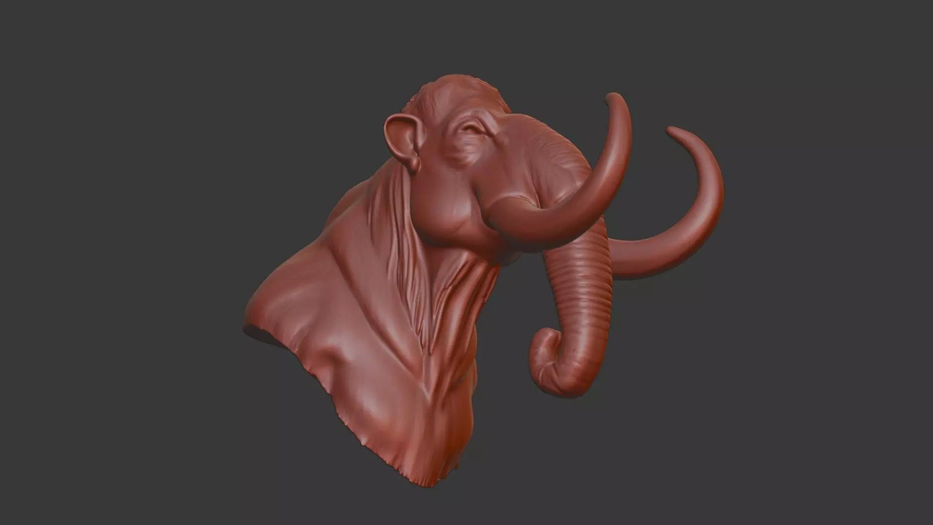 Woolly Mammoth Bust 3D Printable STL Model 3D print model_6