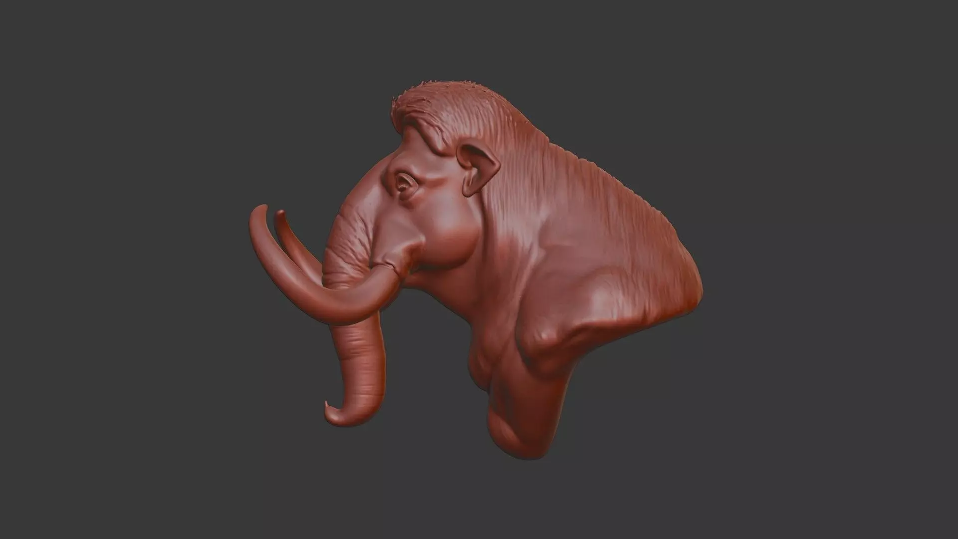 Woolly Mammoth Bust 3D Printable STL Model 3D print model_3