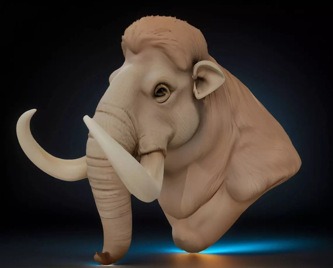 Woolly Mammoth Bust 3D Printable STL Model 3D print model_0