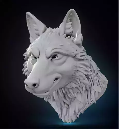 Wolf Bust  3D Printable STL Model