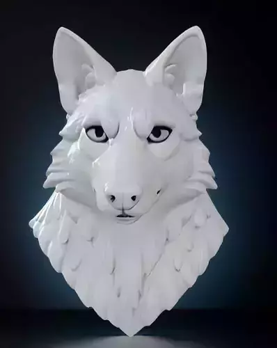  Wolf Bust -  3D Model STL Printable