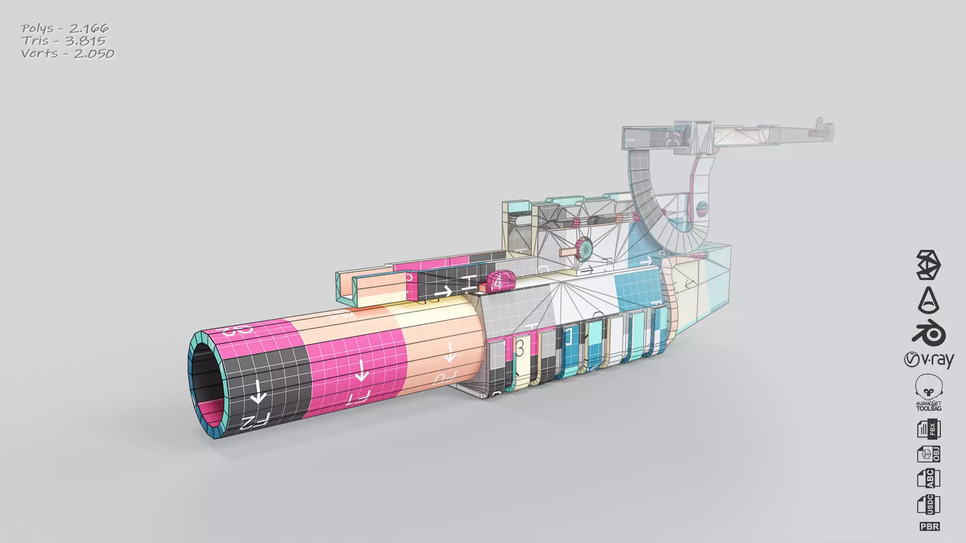 AG-40 Grenade Launcher Low-poly 3D model_2