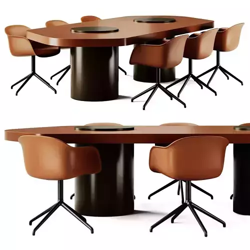 Sancal Bold Table and Muuto Fiber Armchair